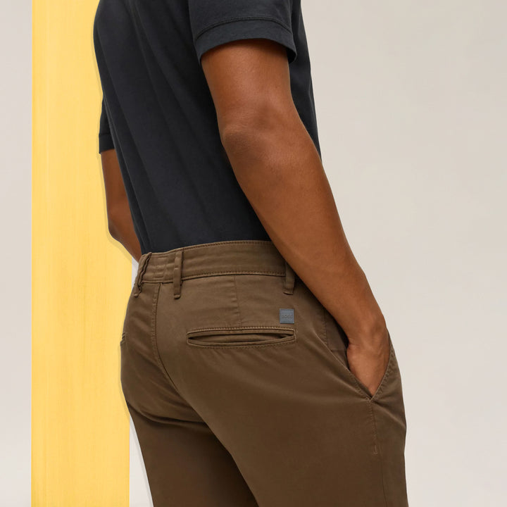 BOSS Slim-fit trousers in stretch-cotton satin