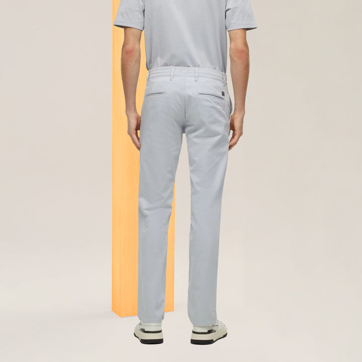 BOSS Slim-fit trousers in stretch-cotton satin
