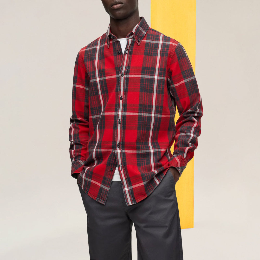 BOSS Button-down regular-fit shirt in checked cotton