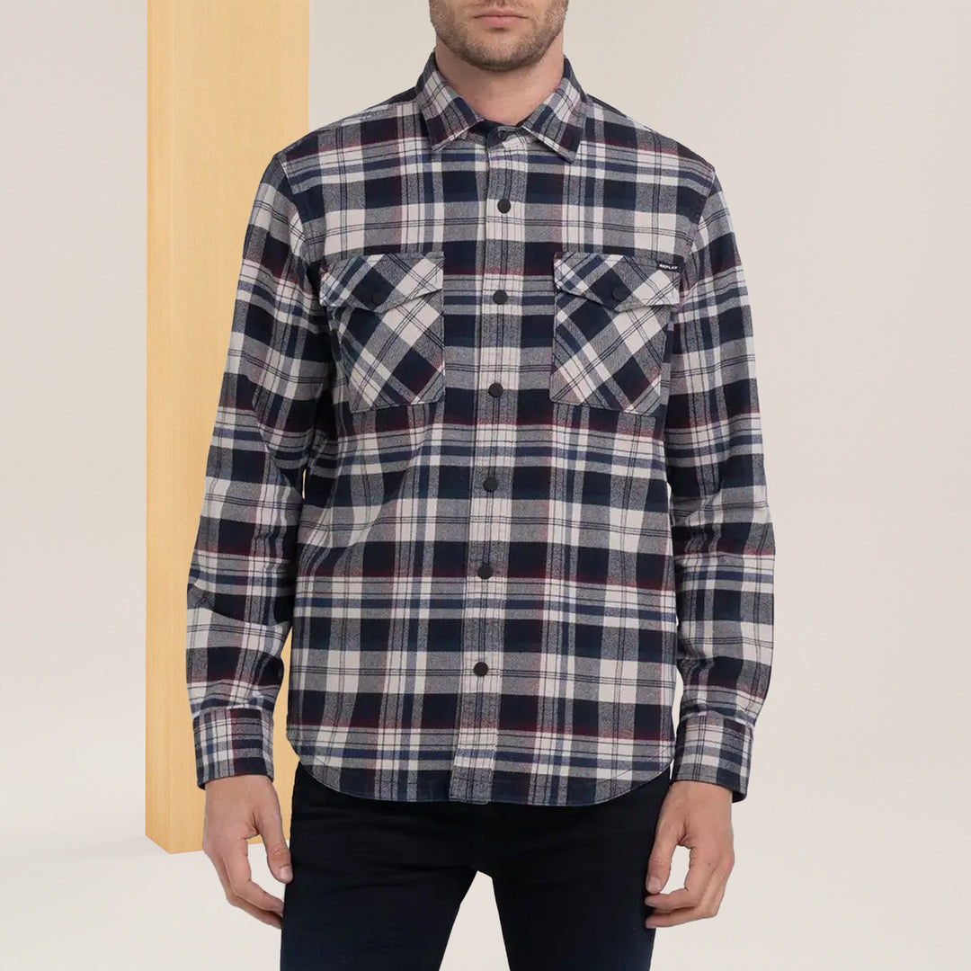 Replay Shirt in checked flannel with pockets