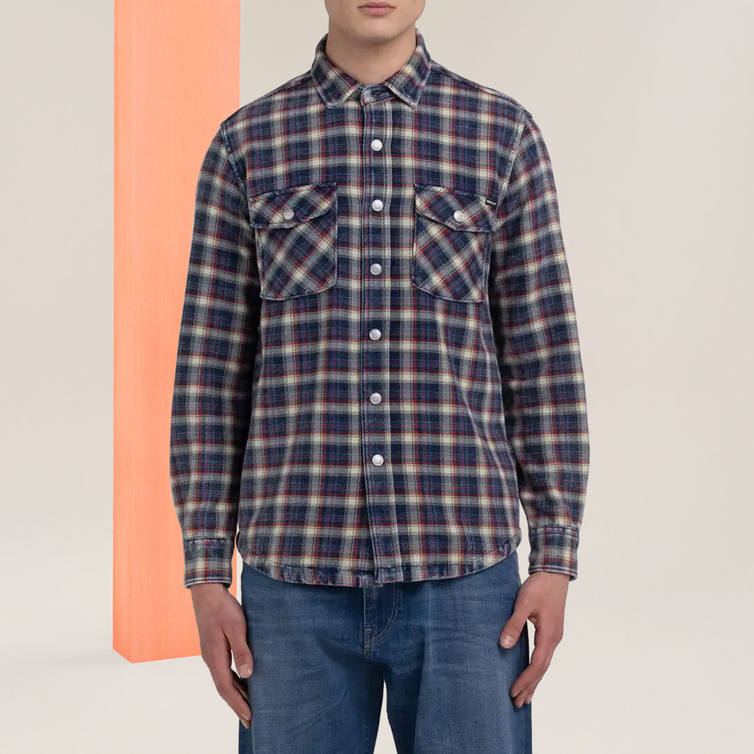 Replay Shirt in indigo twill with pockets