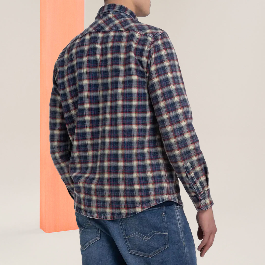 Replay Shirt in indigo twill with pockets