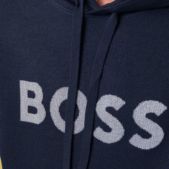 BOSS Logo-embroidered long-sleeve hoodie