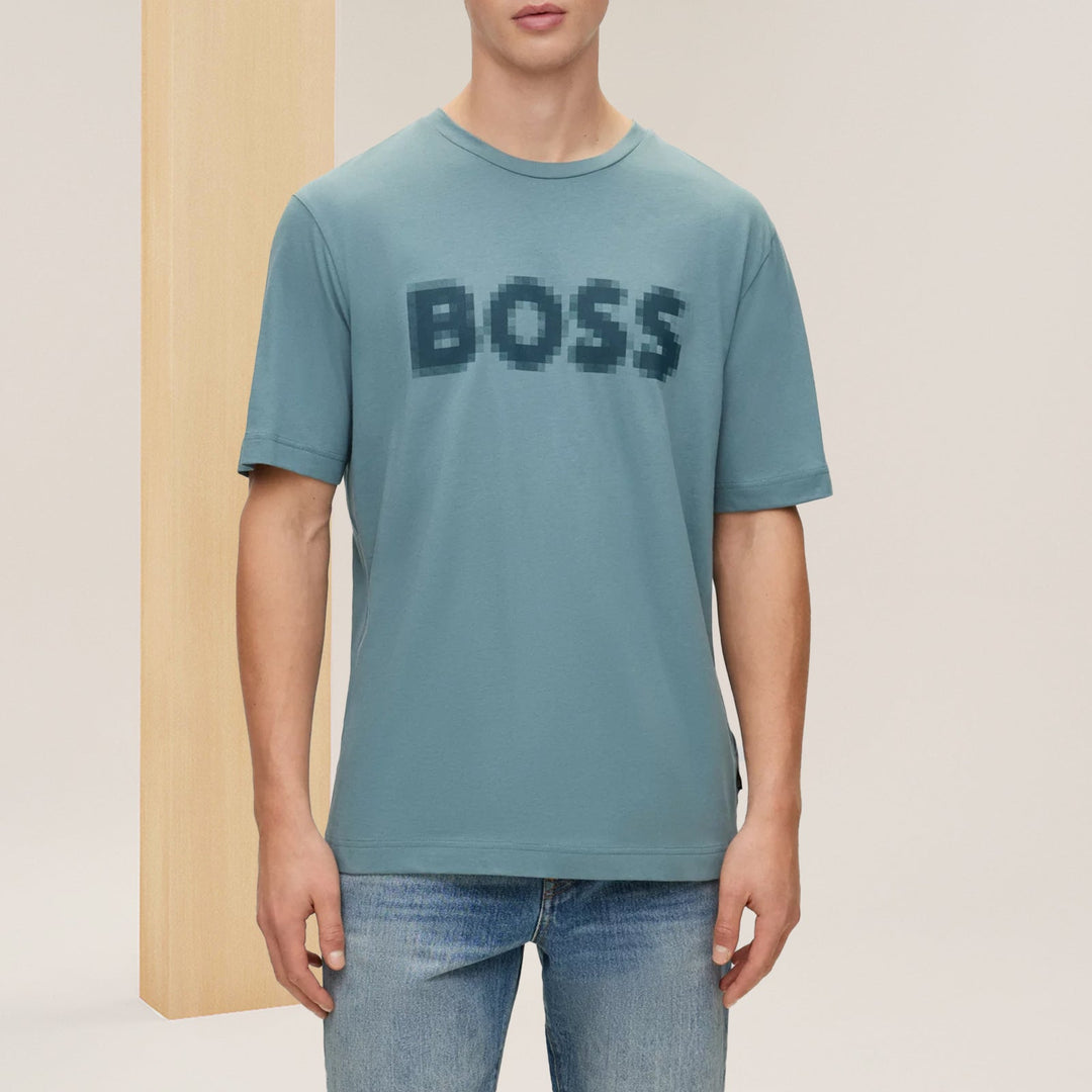 BOSS Cotton-jersey relaxed-fit T-shirt with logo artwork
